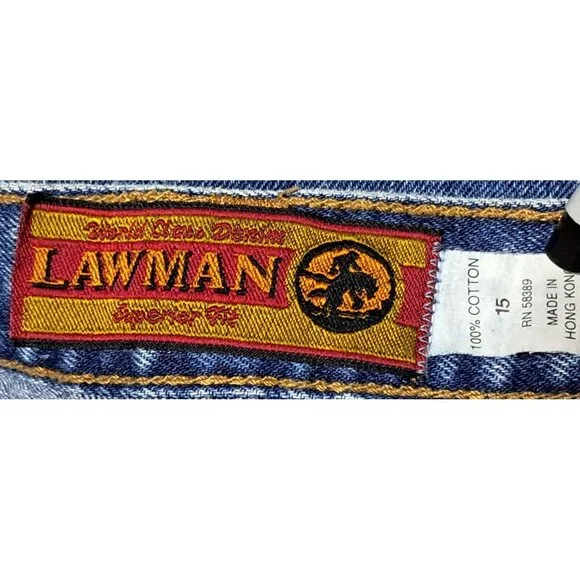 Lawman Western Womens Denim Jeans Size 15 100% Cotton High Rise Straight Leg Vin - Picture 3 of 7